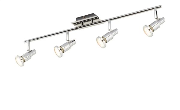 KHG LED-Deckenstrahler mit 4 schwenkbaren Spots - silber - Maße (cm): B: 73 H: 13 T: 8