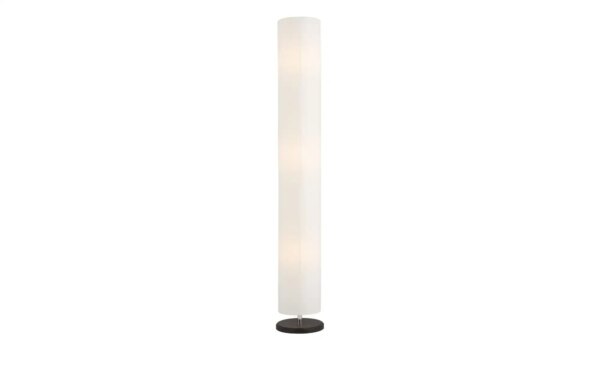 KHG Stehlampe mit weißem Papierschirm rund - weiß - Maße (cm): B: 45 H: 160  Ø: 25